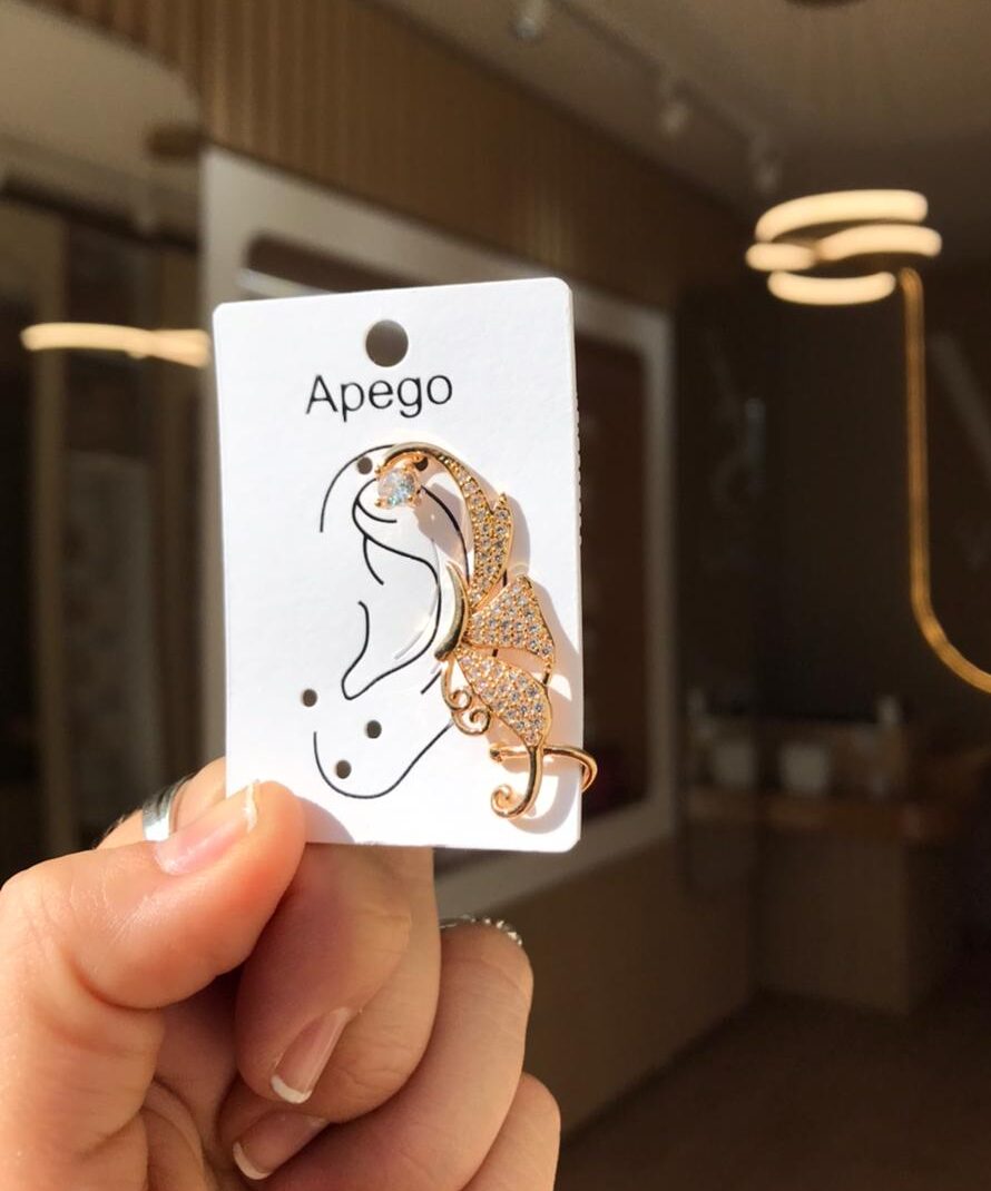 Ear cuff curvas de brilho