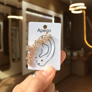 Ear cuff flowers curvas de Brilho